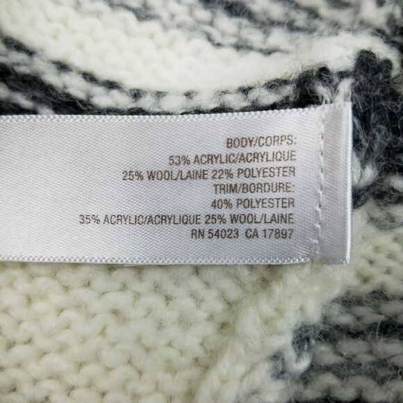 Old Navy Womens S Wool Blend 34 Sleeve Striped Chunky Knit Casual Trend Sweater - Picture 8 of 12